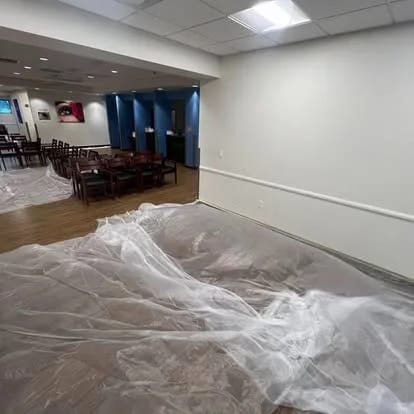Room protected and prepared before interior work