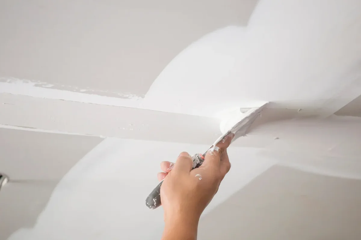 Drywall patch prepared and ready for texture matching